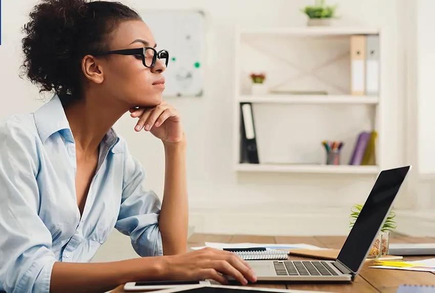 Woman working at computer